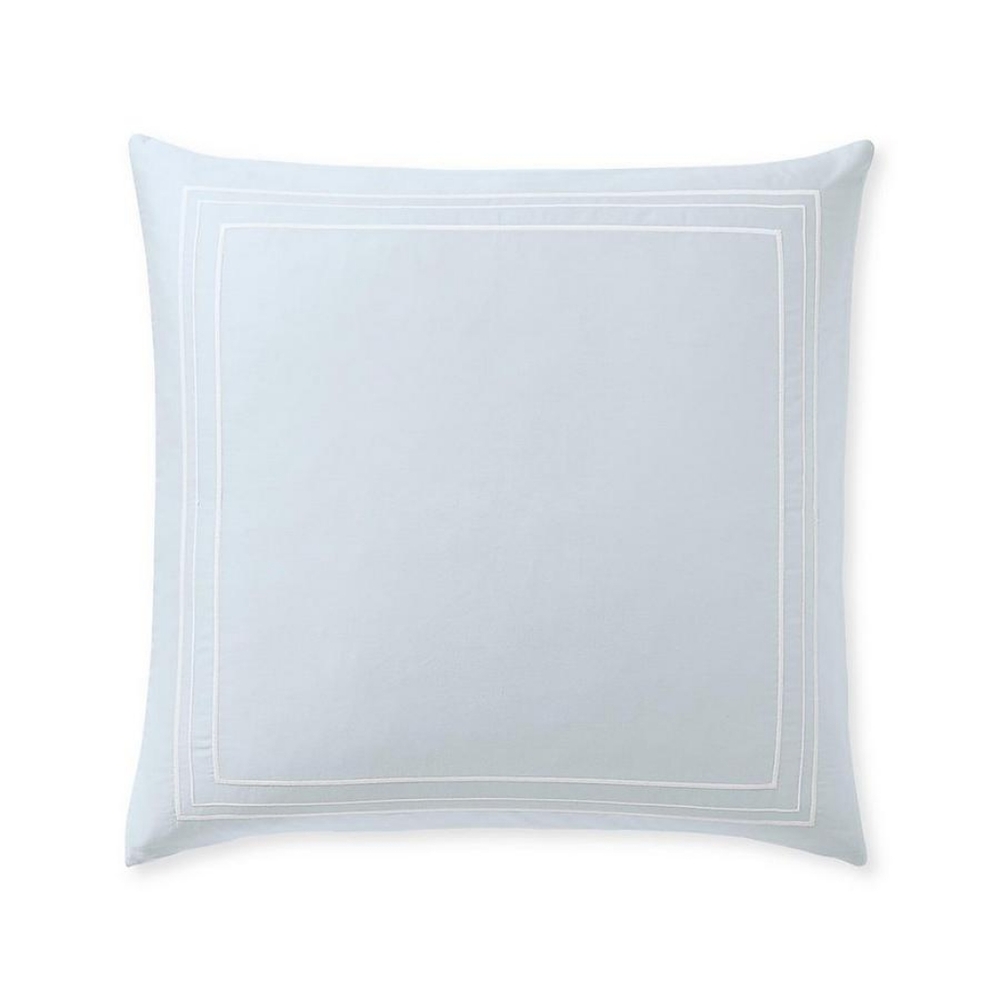 Soho Sateen Sham by Serena & Lily, Brand New, 26" Sq. Sky/White
